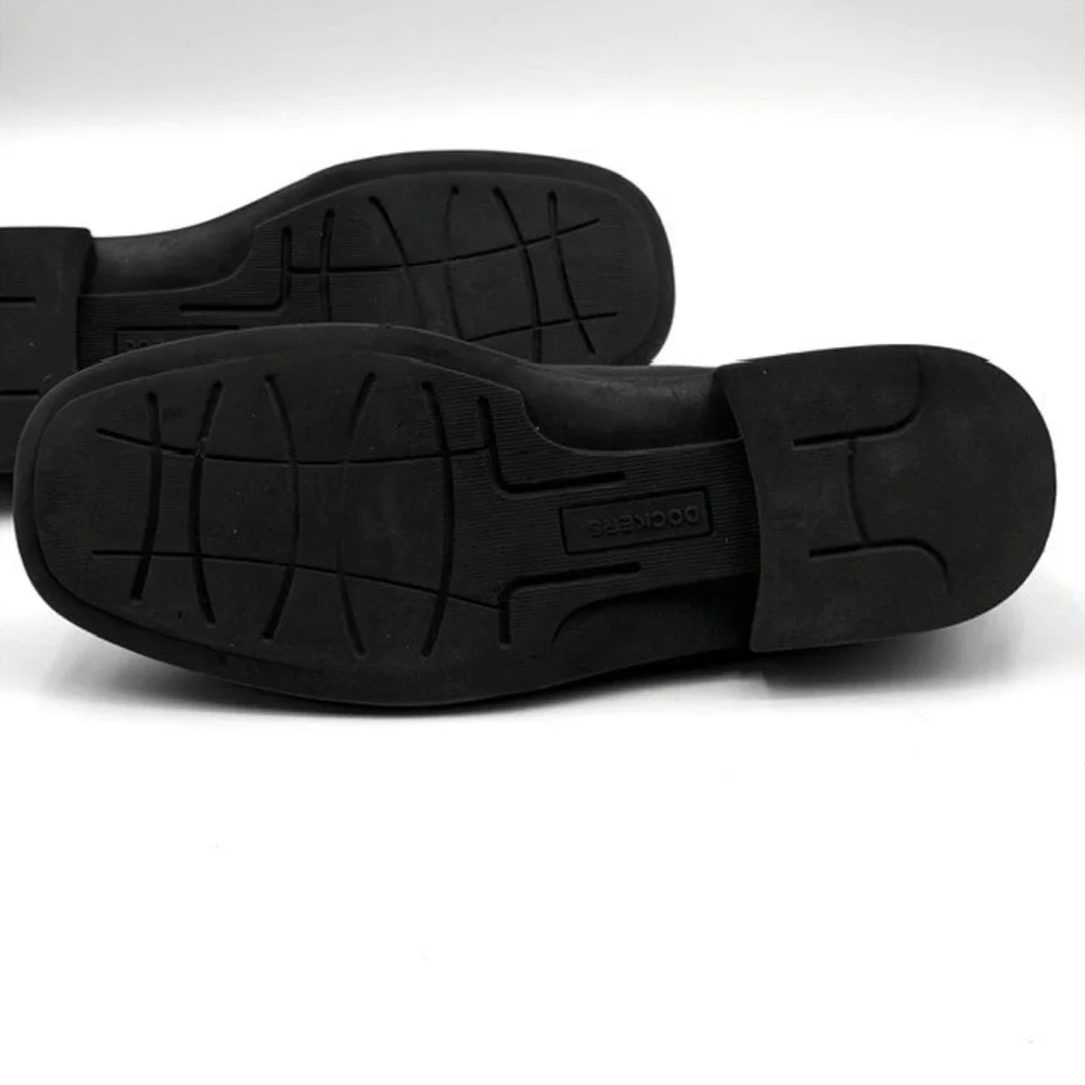 Dockers Mens Black Leather Square Toe Slip‎ On Loafers Dress Shoes Size 10M